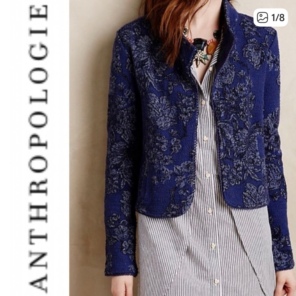 Knitted & Knotted Nightshade Jacquard Jacket from Anthropologie
